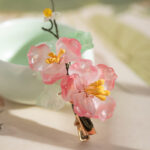 Women's Cheongsam Hair Clip Pink Floral Hair Accessory Hanfu Accessories