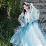 Women's Ming Dynasty Elegant Tencel Hanfu Mamian Skirt Set Dui Chuan Jiao