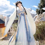 Women's Tang Dynasty Hanfu Winter Thickened Qixiong Shanqun with Shawl