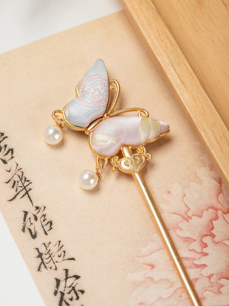 Butterfly Hairpin Handmade Hanfu Hair Accessory Intangible Cultural Heritage Element Headpiece