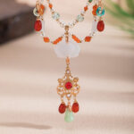 Hanfu Necklace Ancient Style Yingluo Dunhuang-Inspired Accessories Double-Layer Vintage Jewelry