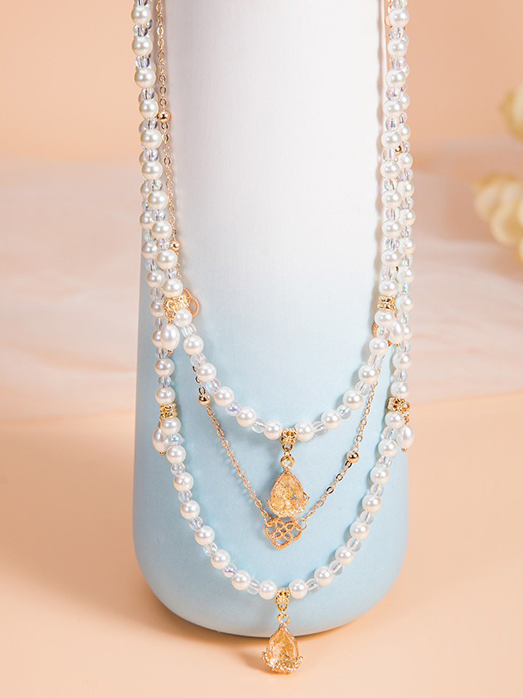 Hanfu Necklace Multi-Layer Yingluo Vintage Ming Dynasty Style Han Element Accessories