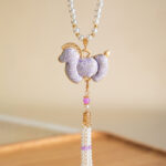 Hanfu Necklace with Horse Element Pendant Intangible Cultural Heritage Cheongsam Ornament