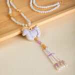 Hanfu Necklace with Horse Element Pendant Intangible Cultural Heritage Cheongsam Ornament