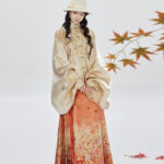 Ming Dynasty Hanfu Stand Collar Pipa Sleeves Shirt Mamian Skirt Elegant Ensemble