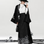 Spring Women Hanfu Set Duijin Jacket Black Mamian Skirt Elegant Style