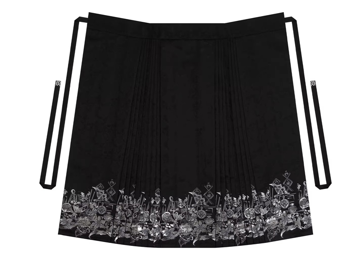 Spring Women Hanfu Set Duijin Jacket Black Mamian Skirt Elegant Style