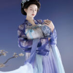 Tang Dynasty Inspired Women's Qixiong Ruqun Blue-and-White Porcelain Style Ethereal Ensemble