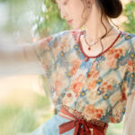 Tang Dynasty Style Women Hanfu Set in Tencel Fabric for Casual Daily Wear