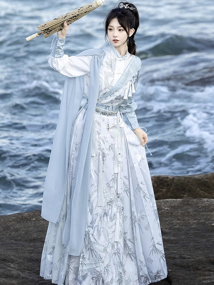 Women Martial Arts Set Flowing Knight Ming Dynasty M amian Qun Set