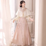 Women Spring Hanfu Ming Dynasty Style Pink Mamian Skirt