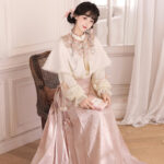 Women Spring Hanfu Ming Dynasty Style Pink Mamian Skirt