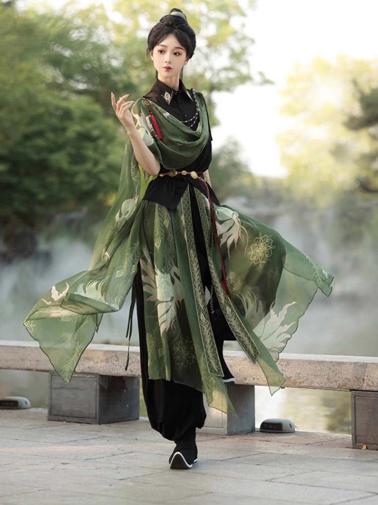 Wuxia Women Hanfu Set Stylish Lantern Pants Ancient Costume Attire
