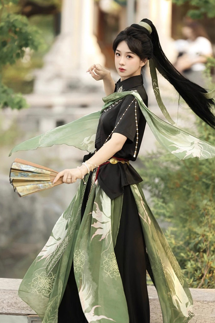 Wuxia Women Hanfu Set Stylish Lantern Pants Ancient Costume Attire