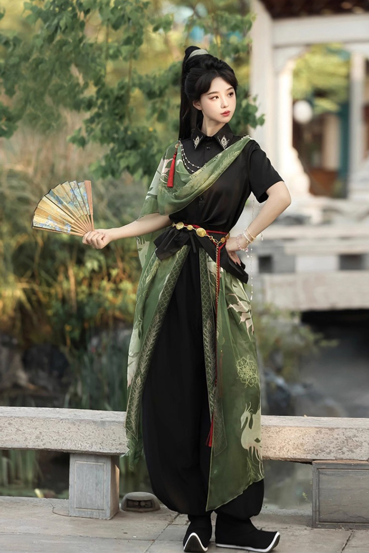 Wuxia Women Hanfu Set Stylish Lantern Pants Ancient Costume Attire