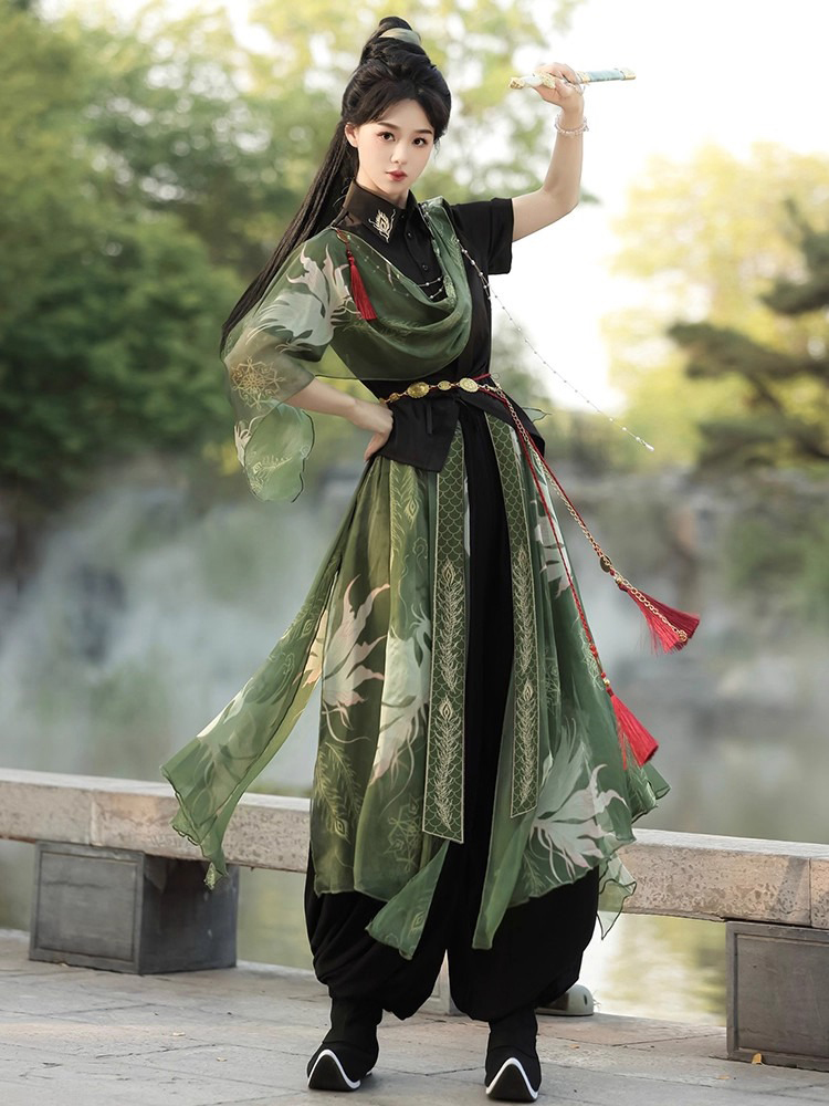 Wuxia Women Hanfu Set Stylish Lantern Pants Ancient Costume Attire