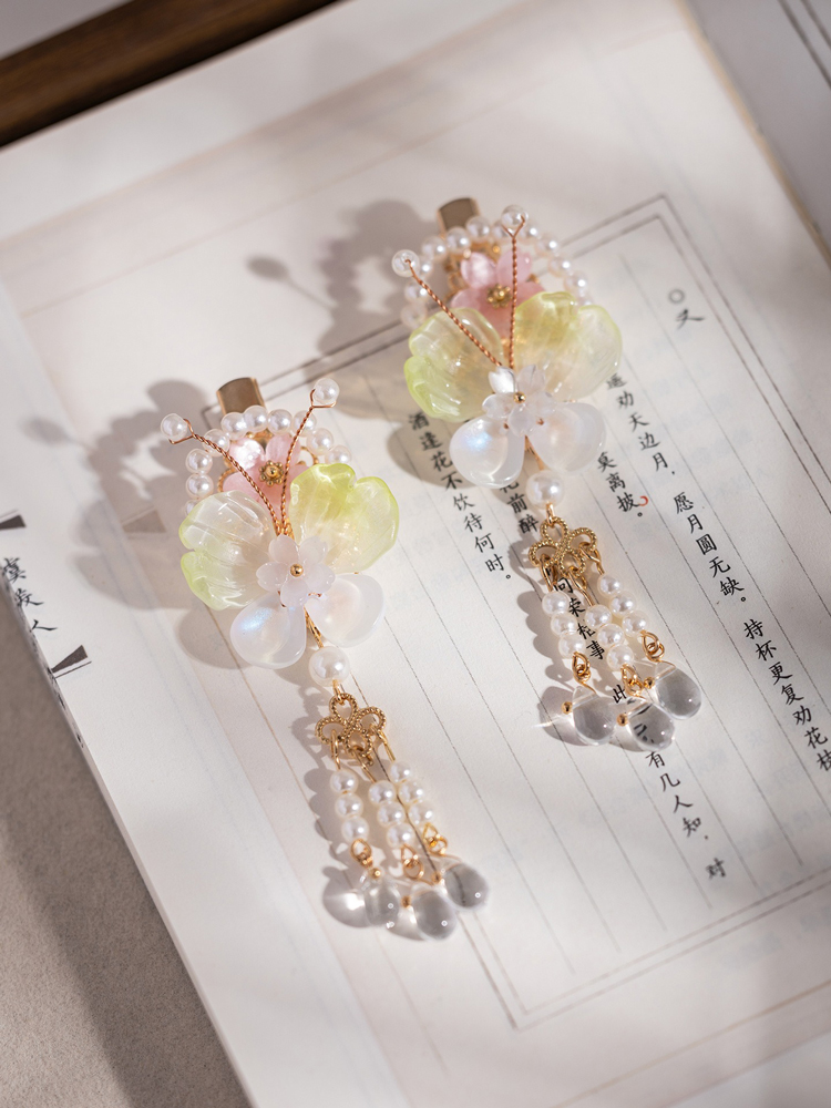 Butterfly Hanfu Children Hairclip Cute Style Cheongsam Hair Accessory