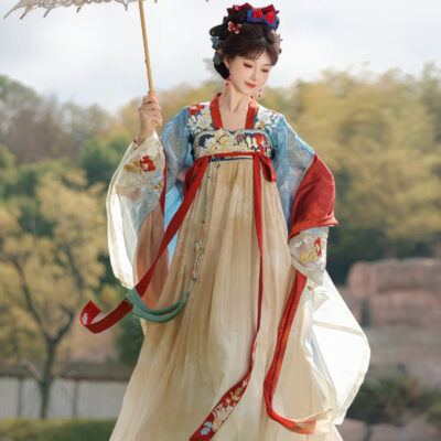 Charming Summer Style Tang Dynasty Qixiong Shanqun Hanfu for Women