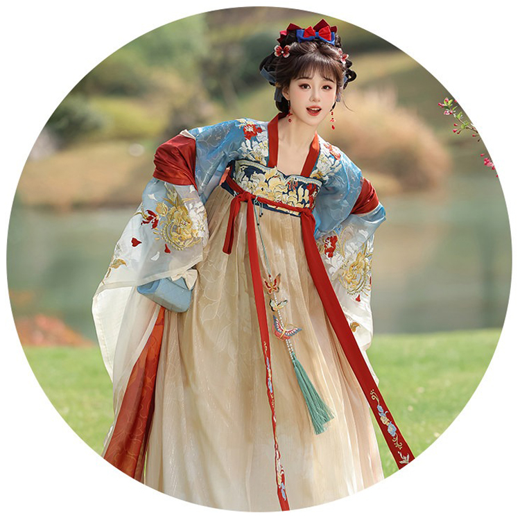 Charming Summer Style Tang Dynasty Qixiong Shanqun Hanfu for Women
