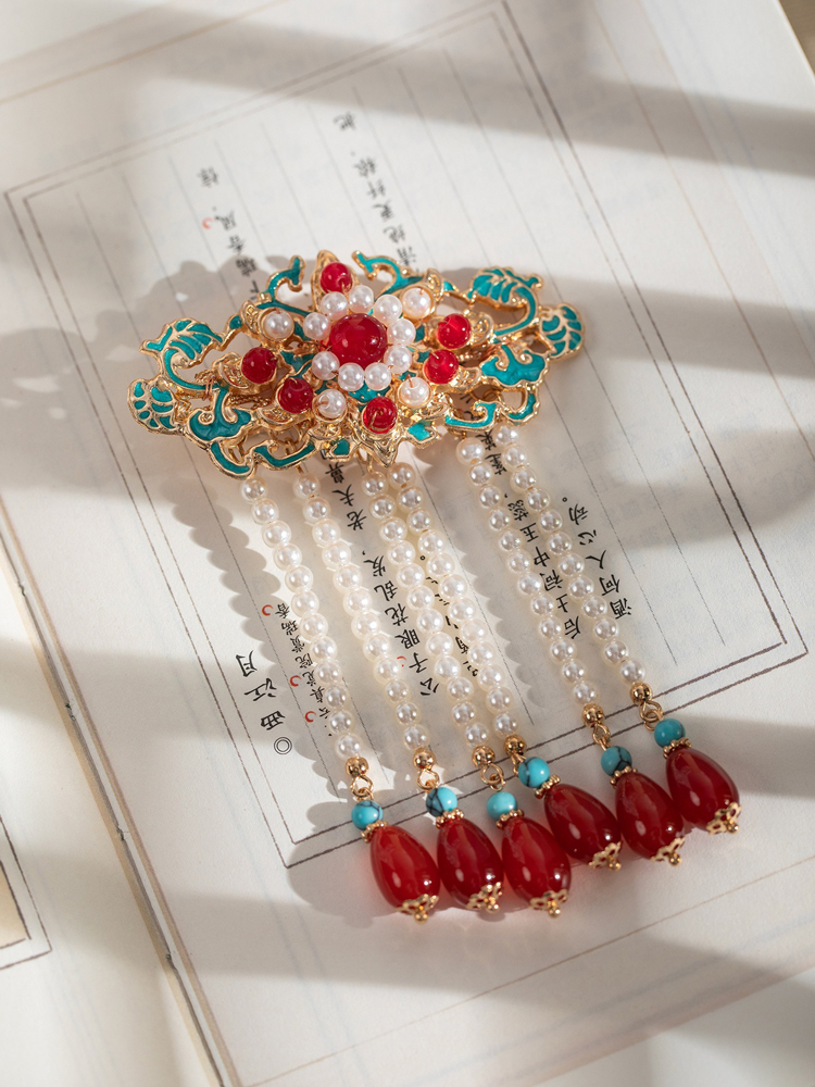 Cheongsam Hairpin with Vintage-Style Tassel Hanfu Hair Accessory