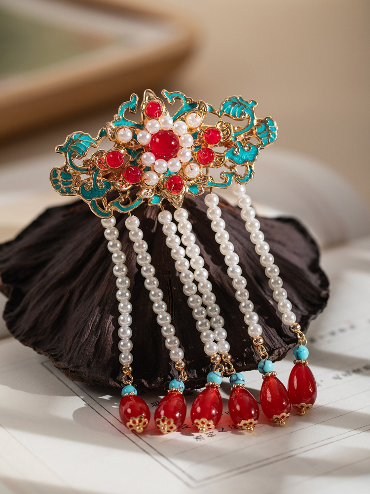 Cheongsam Hairpin with Vintage-Style Tassel Hanfu Hair Accessory