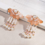 Children's Tassel Hairclips Hanfu-Style Hairpins Orange-Patterned Ancient-Style Hair Accessories