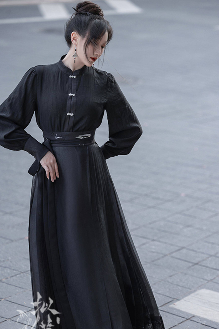 Everyday Women's Ming Dynasty Hanfu Mamian Skirt Fashionable Retro Set