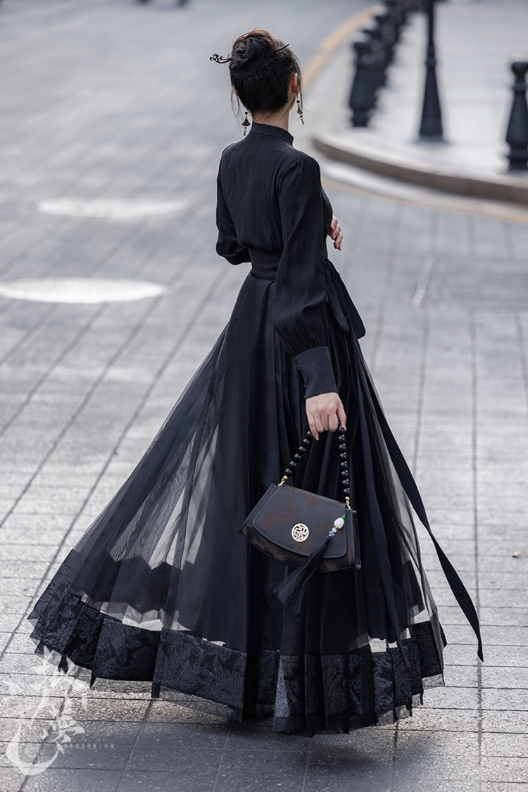 Everyday Women's Ming Dynasty Hanfu Mamian Skirt Fashionable Retro Set