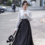 Everyday Women's Ming Dynasty Hanfu Mamian Skirt Fashionable Retro Set