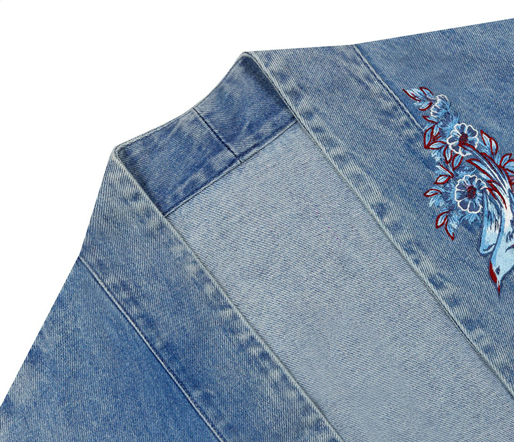 Fashion Hanfu Denim Jacket with Song Dynasty Aesthetic for Women Daily Wear