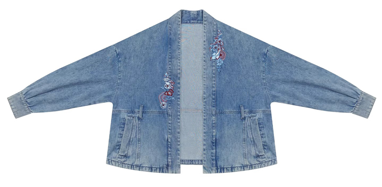 Fashion Hanfu Denim Jacket with Song Dynasty Aesthetic for Women Daily Wear