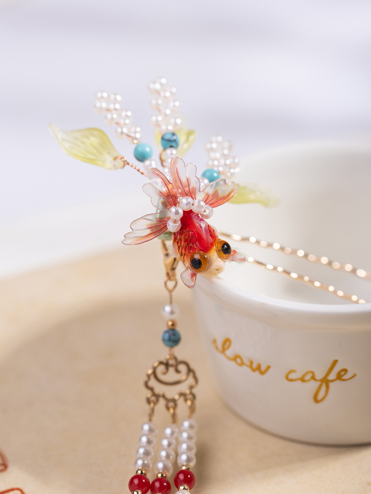 Goldfish Hanfu Hairpin Buyao Tassel Hair Accessory