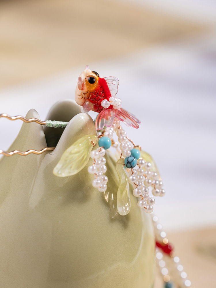 Goldfish Hanfu Hairpin Buyao Tassel Hair Accessory