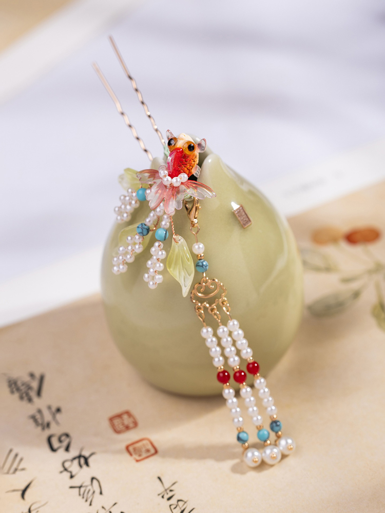 Goldfish Hanfu Hairpin Buyao Tassel Hair Accessory