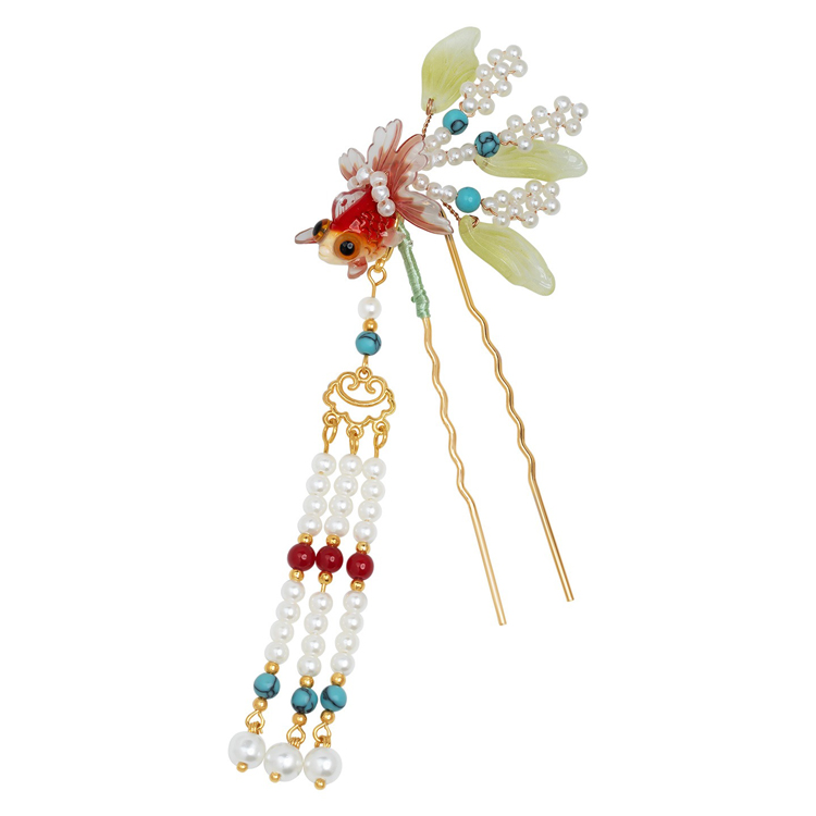 Goldfish Hanfu Hairpin Buyao Tassel Hair Accessory