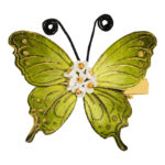 Handmade Intangible Cultural Heritage Felt Flower Hair Accessory Green Butterfly Hair Clip for Women Hanfu