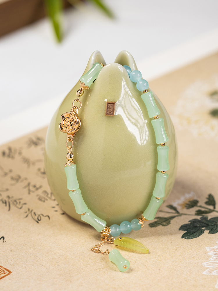 Hanfu Cufflinks Bamboo-Patterned Magnetic Cufflinks Wrist Accessories