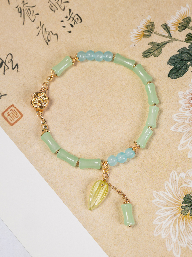 Hanfu Cufflinks Bamboo-Patterned Magnetic Cufflinks Wrist Accessories