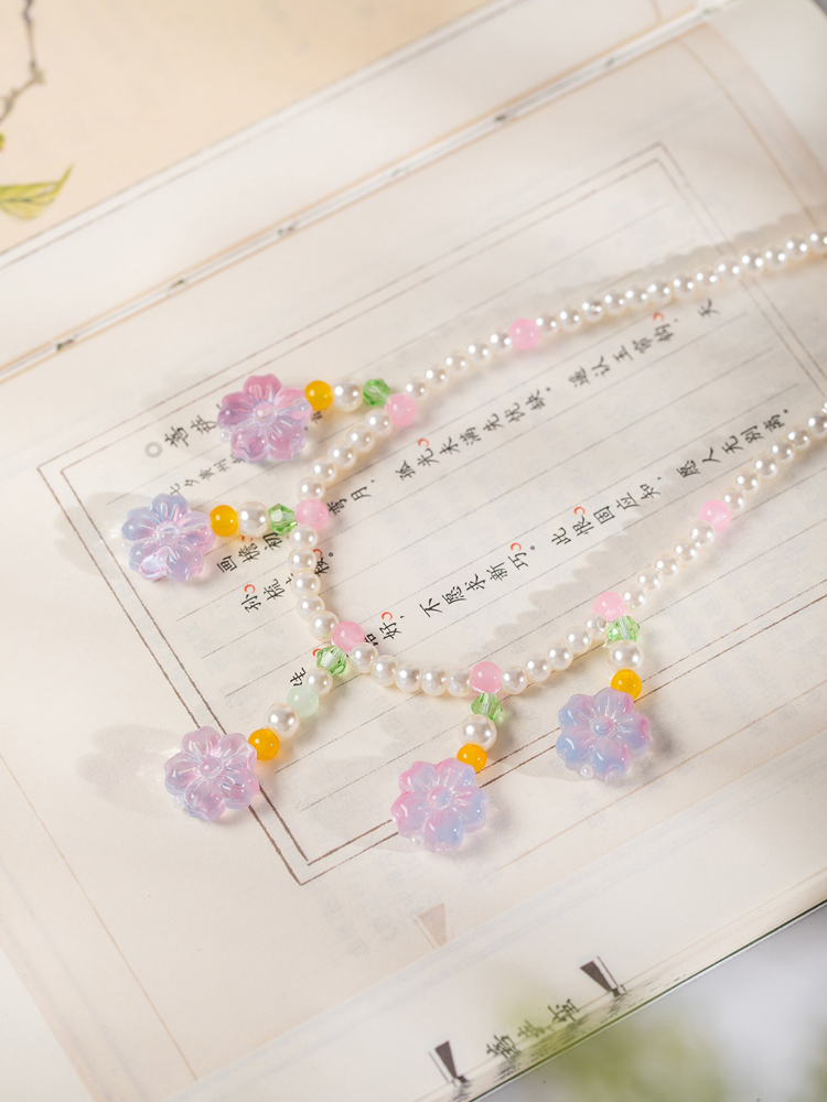 Hanfu Necklace Purple Yingluo Ethereal Spring Ancient Style Accessory