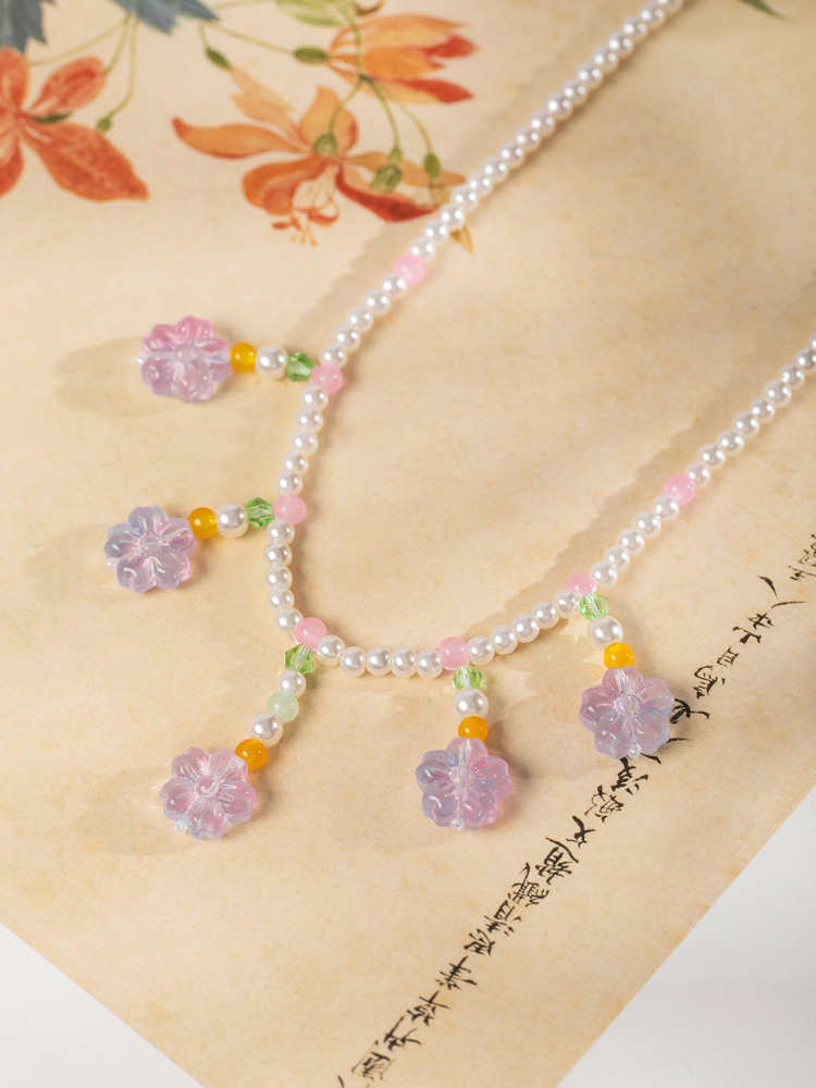 Hanfu Necklace Purple Yingluo Ethereal Spring Ancient Style Accessory