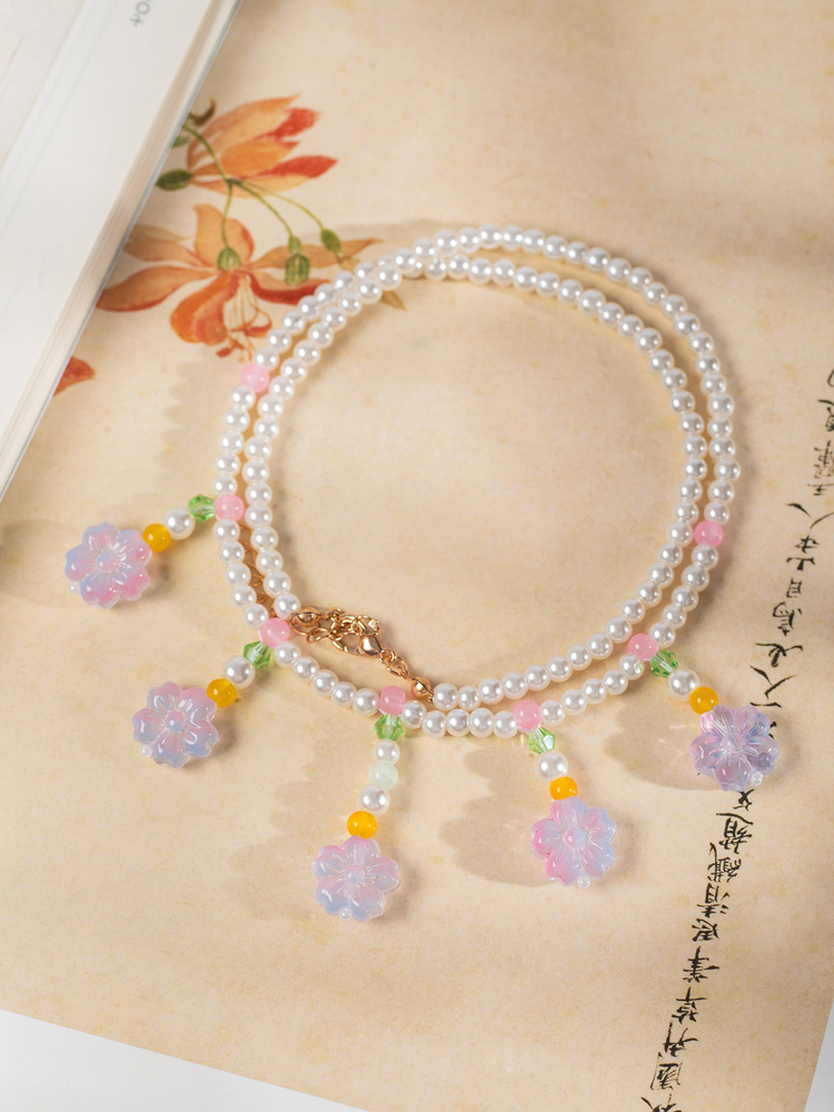 Hanfu Necklace Purple Yingluo Ethereal Spring Ancient Style Accessory