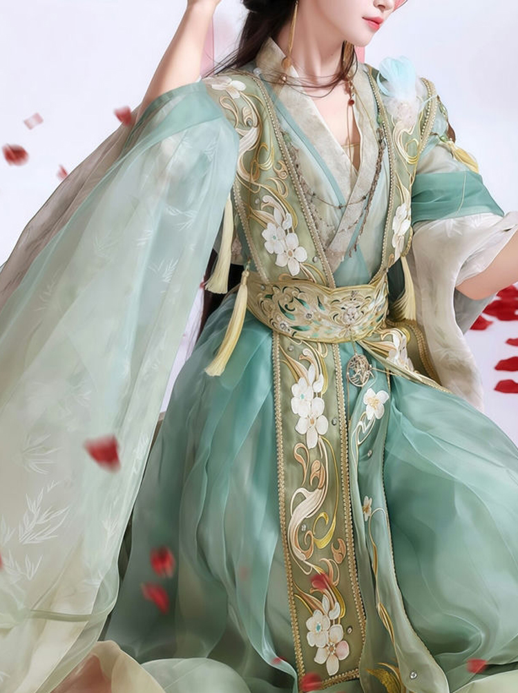 Martial Arts Couple Costumes Drama Xianxia Gorgeous Hanfu Embroidered Sets 