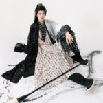 Men Hanfu Set Ming Dynasty Style Daopao with Calligraphy Elements