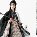 Men Hanfu Set Ming Dynasty Style Daopao with Calligraphy Elements