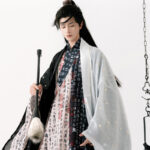 Men Hanfu Set Ming Dynasty Style Daopao with Calligraphy Elements