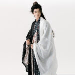 Men Hanfu Set Ming Dynasty Style Daopao with Calligraphy Elements