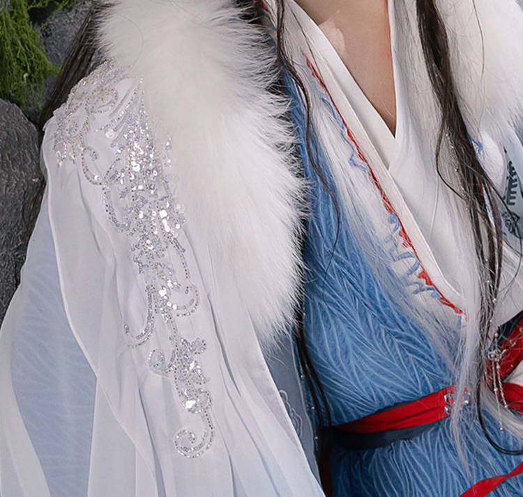 Men Hanfu Xianxia Style Ancient Inspired Robe Cross-Collared Cape Set