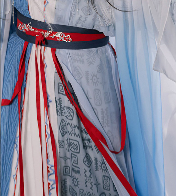 Men Hanfu Xianxia Style Ancient Inspired Robe Cross-Collared Cape Set