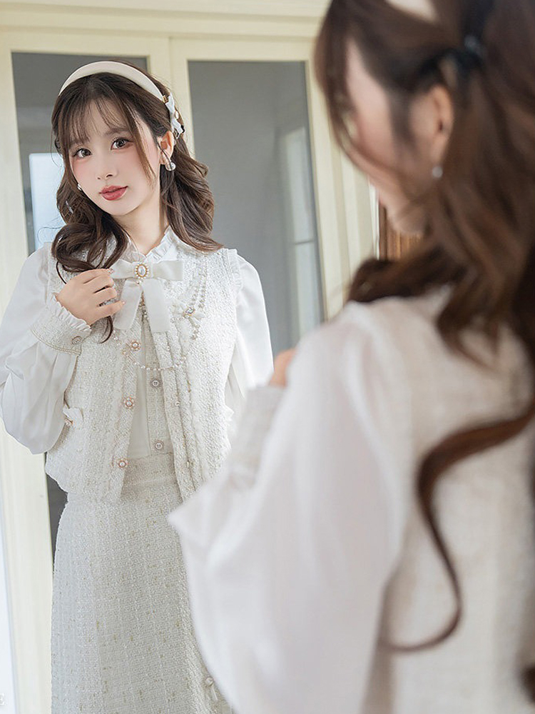 Ming Dynasty Style Hanfu Set Fashionable Pleated Skirt for Girls Everyday Spring Wear