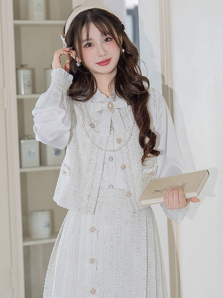 Ming Dynasty Style Hanfu Set Fashionable Pleated Skirt for Girls Everyday Spring Wear
